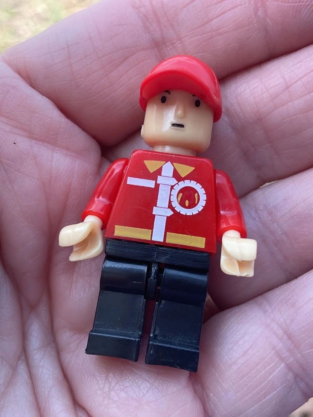 LEGO Red Firefighter Minifigure with Black Legs